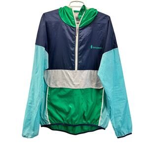 Cotopaxi Teca Technical Windbreaker Blue Green White Half Zip Men's L